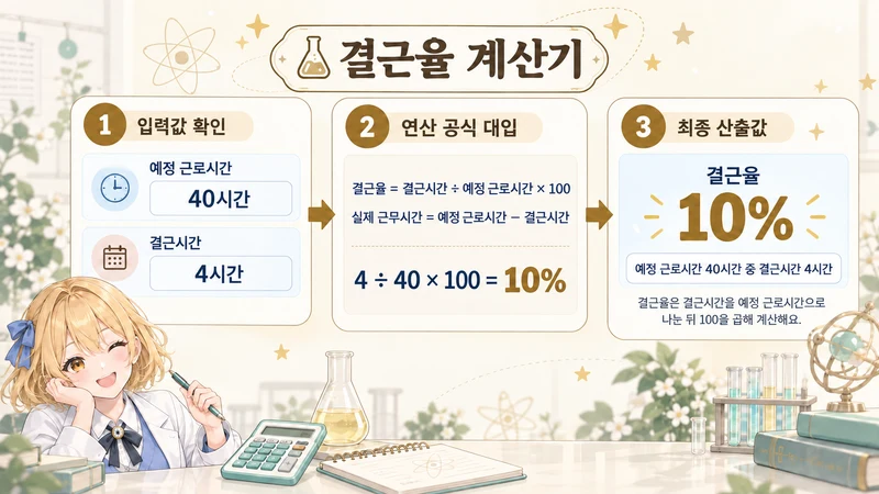 결근율 계산기 계산 방법 및 공식