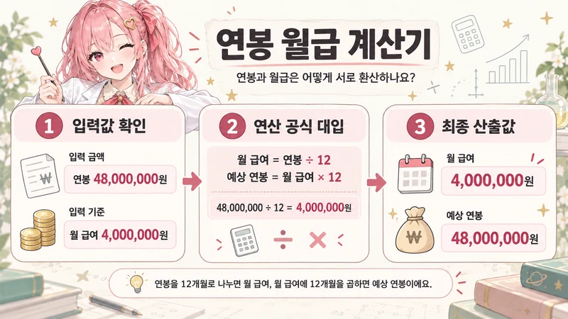 연봉 월급 계산기 계산 방법 및 공식