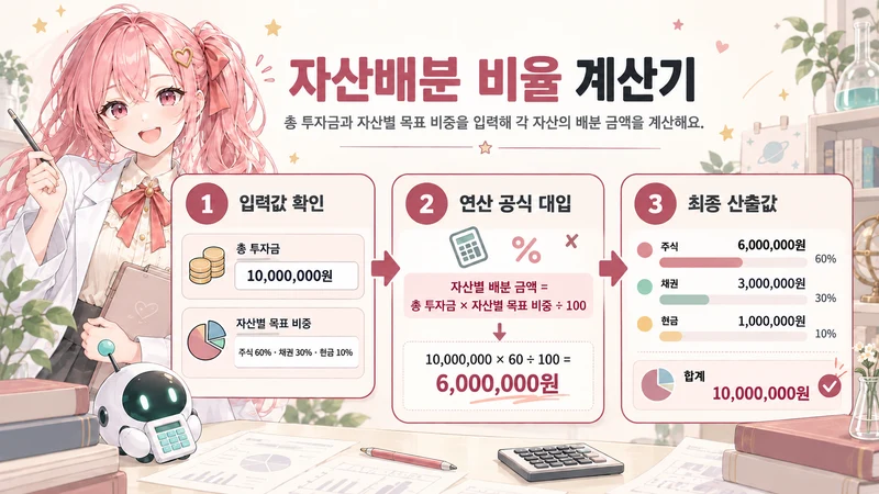 자산배분 비율 계산기 계산 방법 및 공식