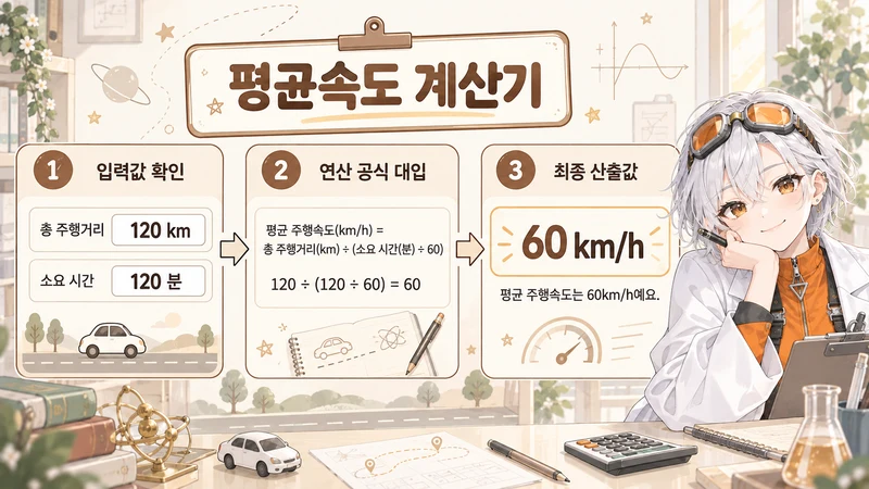 평균속도 계산기 계산 방법 및 공식