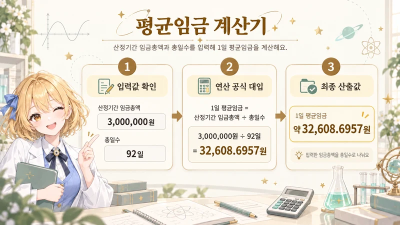 평균임금 계산기 계산 방법 및 공식