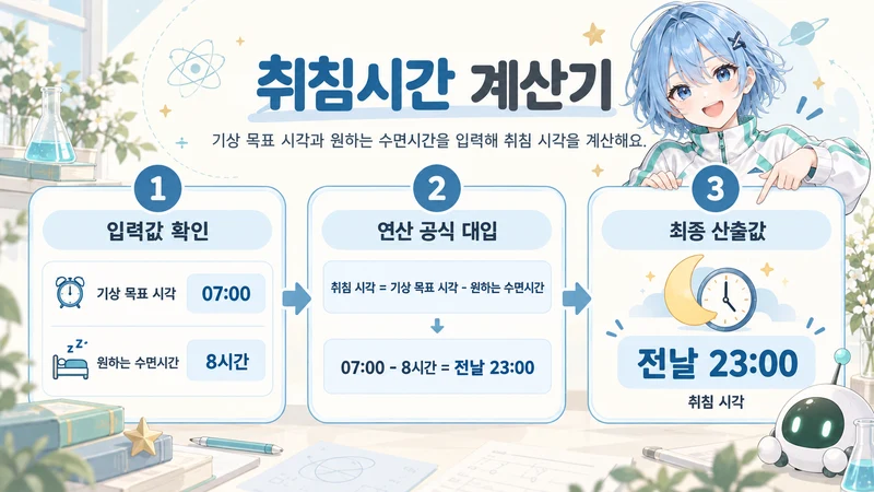 취침시간 계산기 계산 방법 및 공식