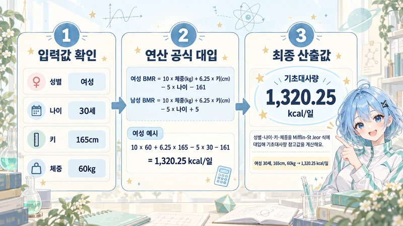 기초대사량 계산기 계산 방법 및 공식