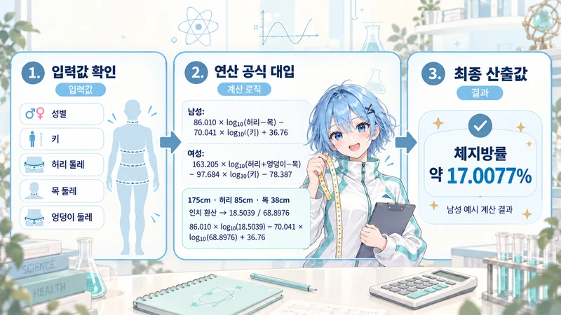 체지방률 추정 계산기 계산 방법 및 공식