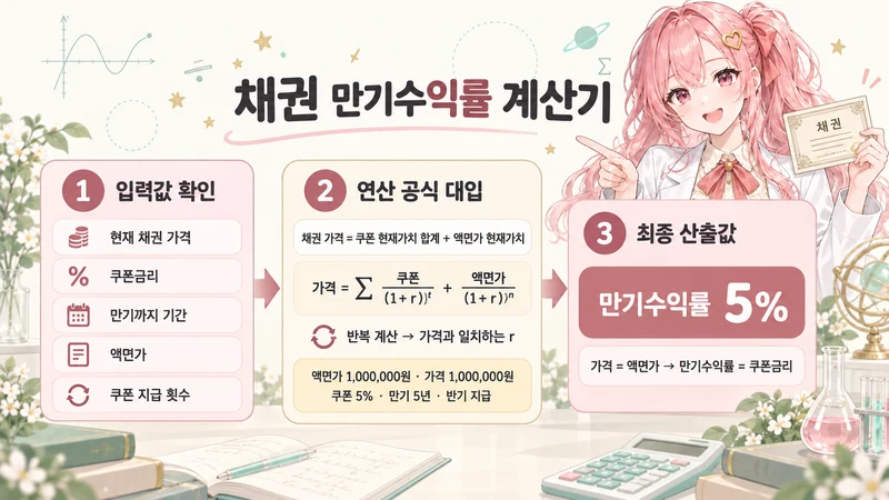 채권 만기수익률 계산기 계산 방법 및 공식