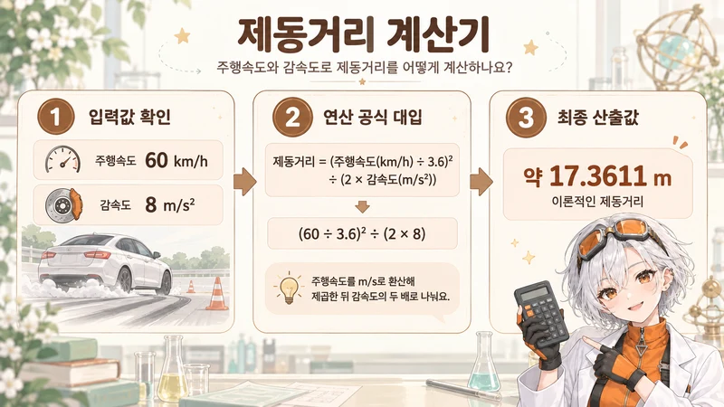 제동거리 계산기 계산 방법 및 공식