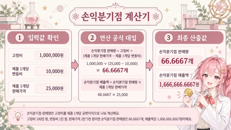 손익분기점 계산기 계산 방법 및 공식