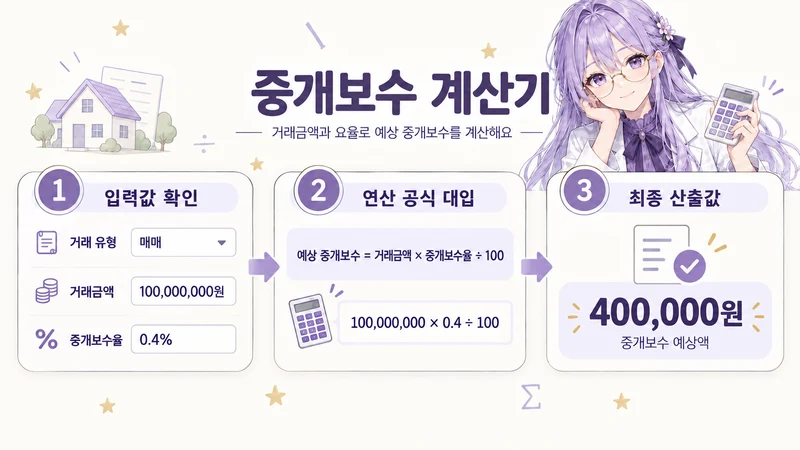 중개보수 계산기 계산 방법 및 공식