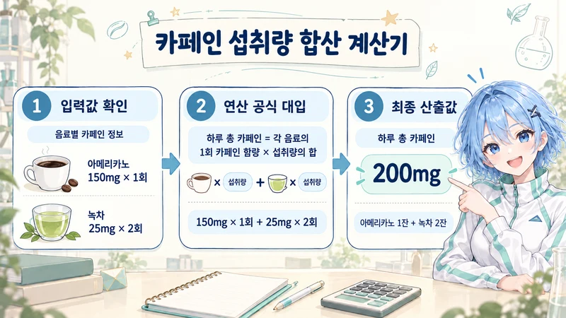 카페인 섭취량 합산 계산기 계산 방법 및 공식
