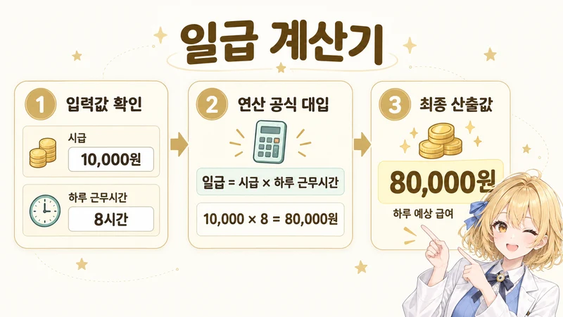 일급 계산기 계산 방법 및 공식