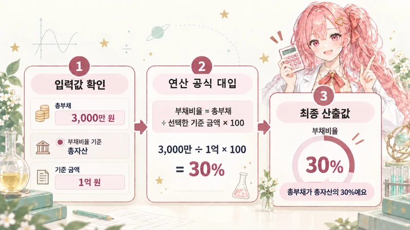 부채비율 계산기 계산 방법 및 공식