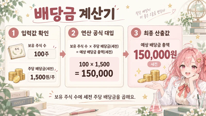 배당금 계산기 계산 방법 및 공식