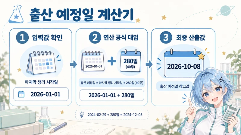 출산 예정일 계산기 계산 방법 및 공식