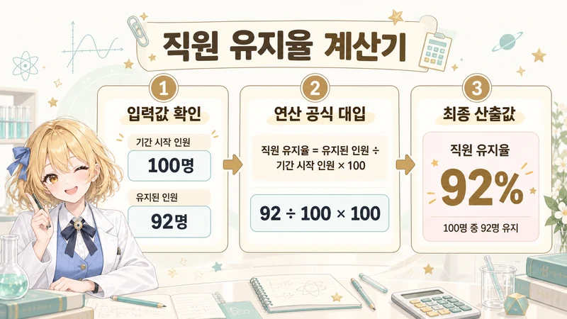 직원 유지율 계산기 계산 방법 및 공식