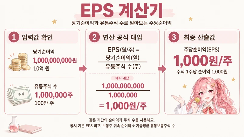 EPS 계산기 계산 방법 및 공식