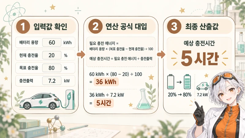 전기차 충전시간 계산기 계산 방법 및 공식