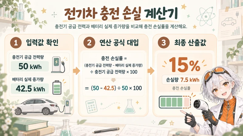 전기차 충전 손실 계산기 계산 방법 및 공식