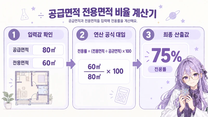 공급면적 전용면적 비율 계산기 계산 방법 및 공식