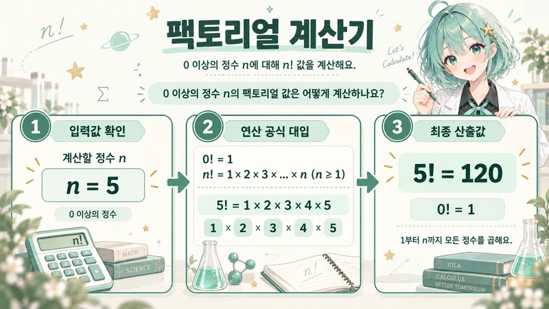 팩토리얼 계산기 계산 방법 및 공식