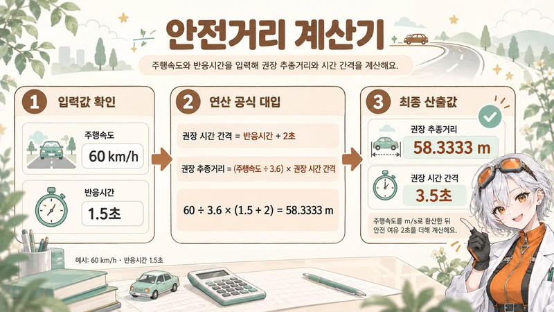 안전거리 계산기 계산 방법 및 공식