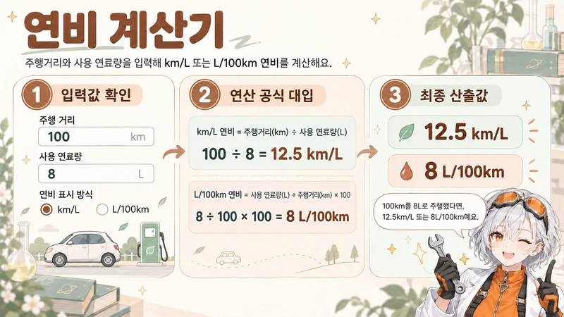 연비 계산기 계산 방법 및 공식