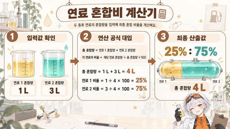 연료 혼합비 계산기 계산 방법 및 공식