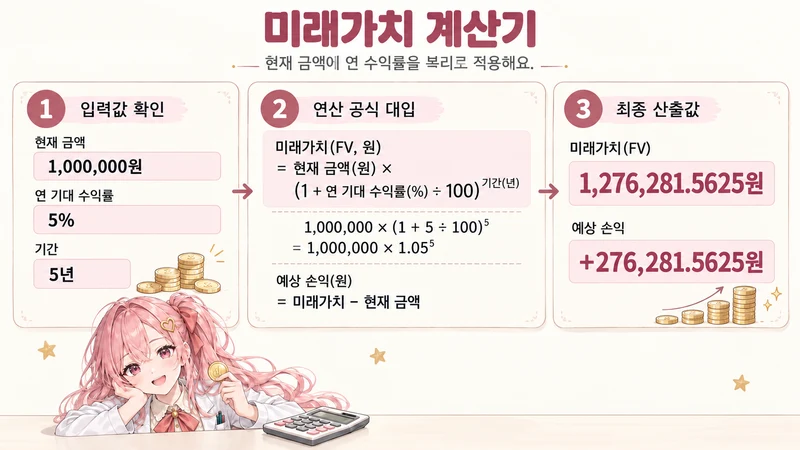 미래가치 계산기 계산 방법 및 공식
