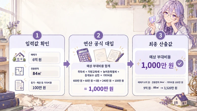 주택 구매 부대비용 계산기 계산 방법 및 공식