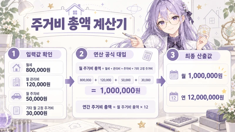 주거비 총액 계산기 계산 방법 및 공식