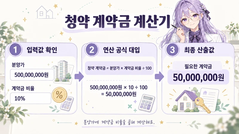 청약 계약금 계산기 계산 방법 및 공식