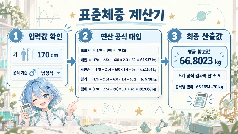 표준체중 계산기 계산 방법 및 공식