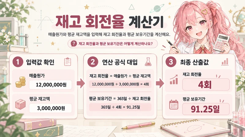 재고 회전율 계산기 계산 방법 및 공식
