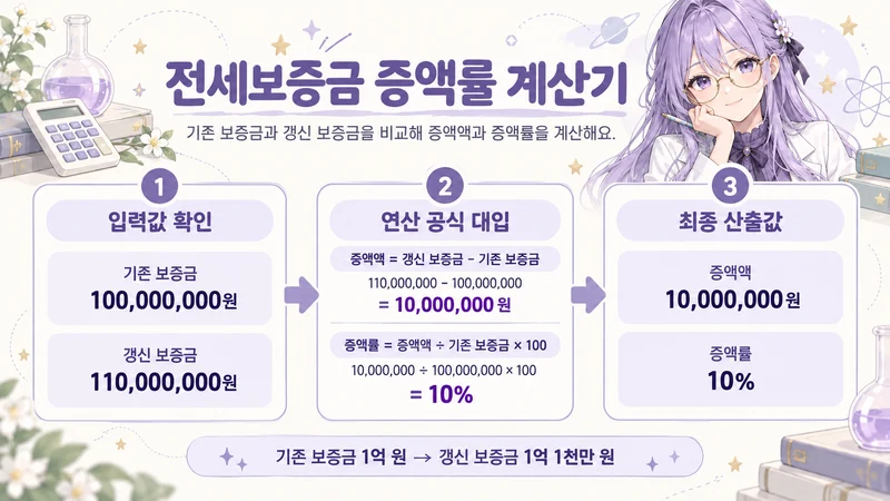 전세보증금 증액률 계산기 계산 방법 및 공식