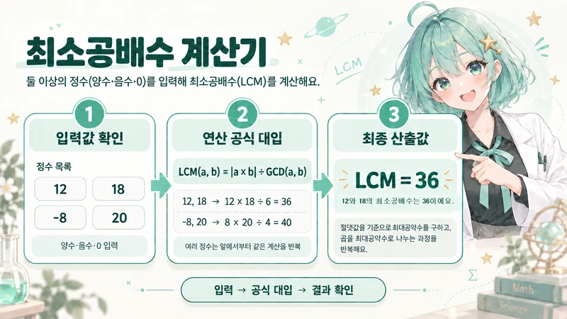 최소공배수 계산기 계산 방법 및 공식