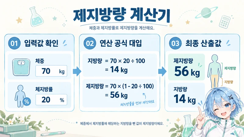 제지방량 계산기 계산 방법 및 공식