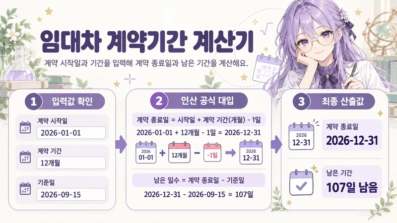 임대차 계약기간 계산기 계산 방법 및 공식