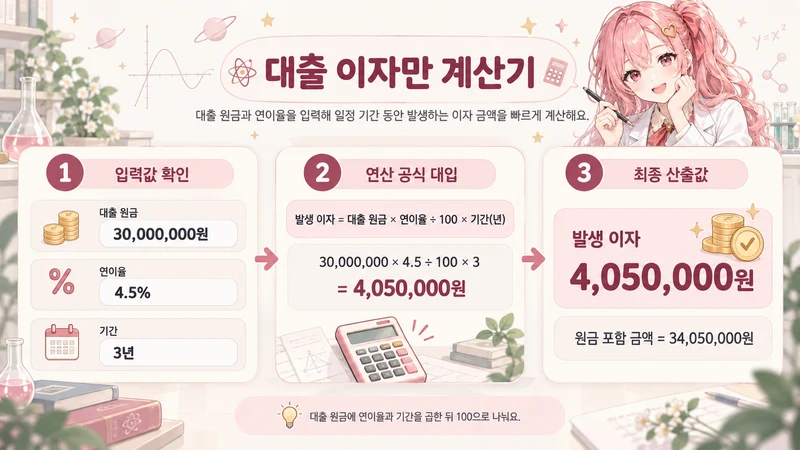 대출 이자만 계산기 계산 공식