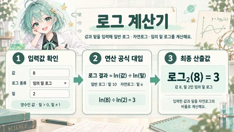 로그 계산기 계산 방법 및 공식