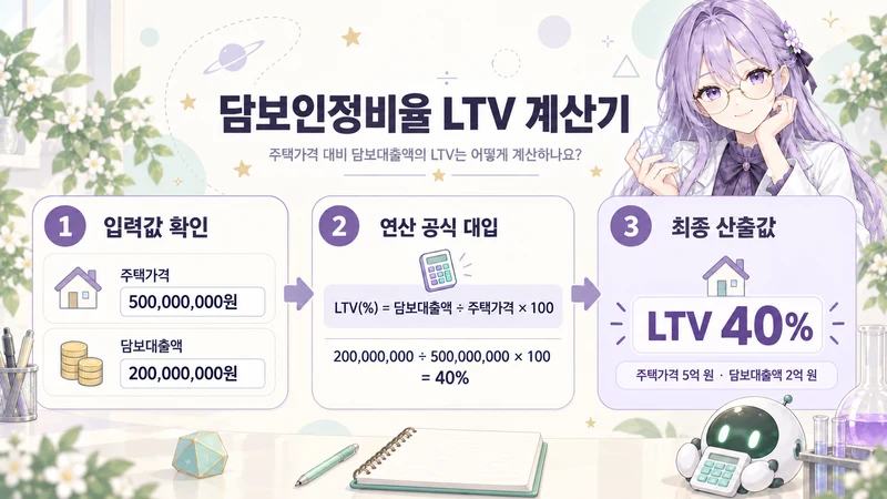 담보인정비율 LTV 계산기 계산 방법 및 공식