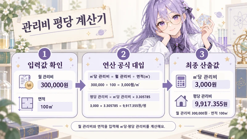 관리비 평당 계산기 계산 방법 및 공식