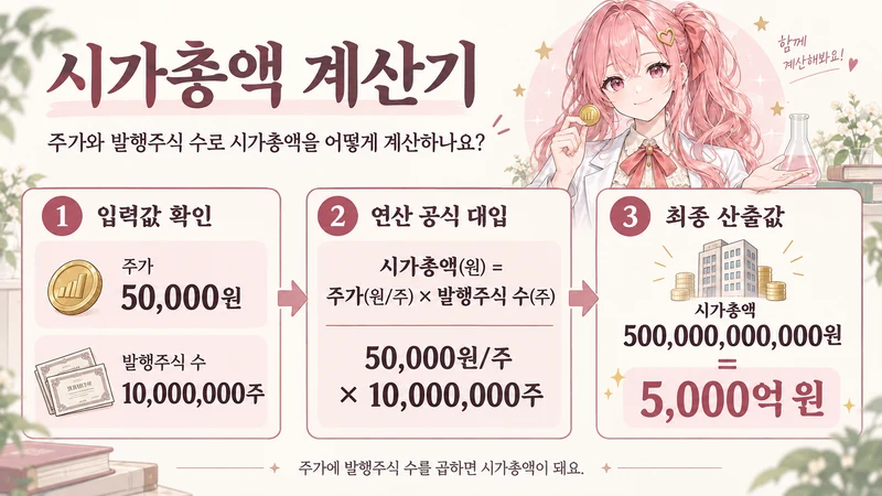 시가총액 계산기 계산 방법 및 공식