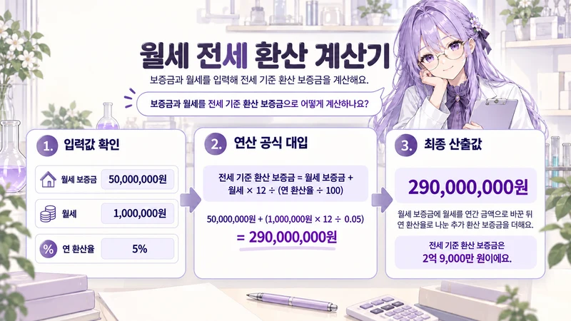 월세 전세 환산 계산기 계산 방법 및 공식