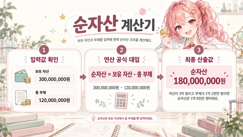 순자산 계산기 계산 방법 및 공식