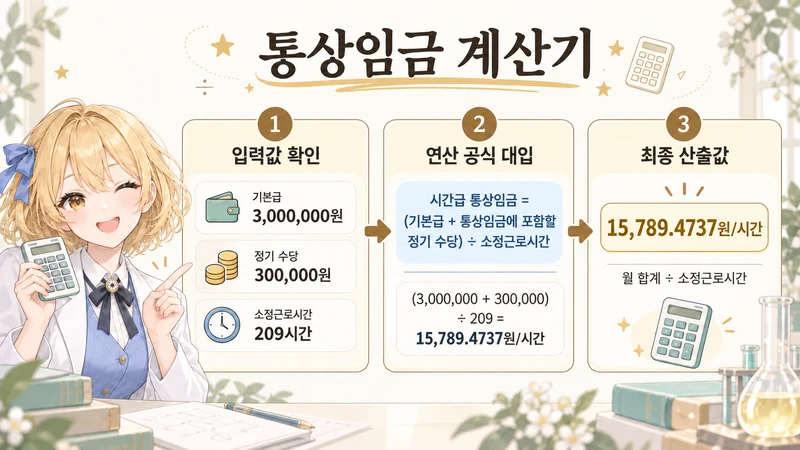 통상임금 계산기 계산 방법 및 공식