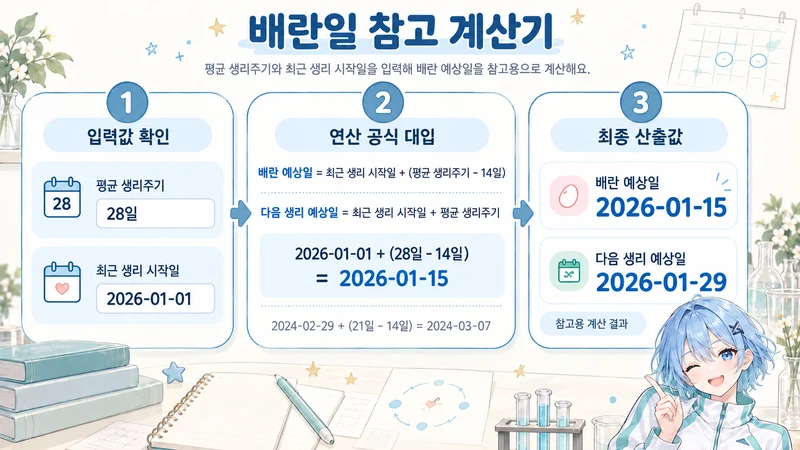 배란일 참고 계산기 계산 방법 및 공식