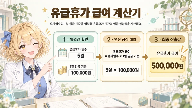 유급휴가 급여 계산기 계산 방법 및 공식
