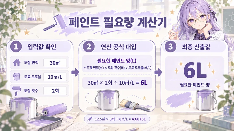 페인트 필요량 계산기 계산 방법 및 공식