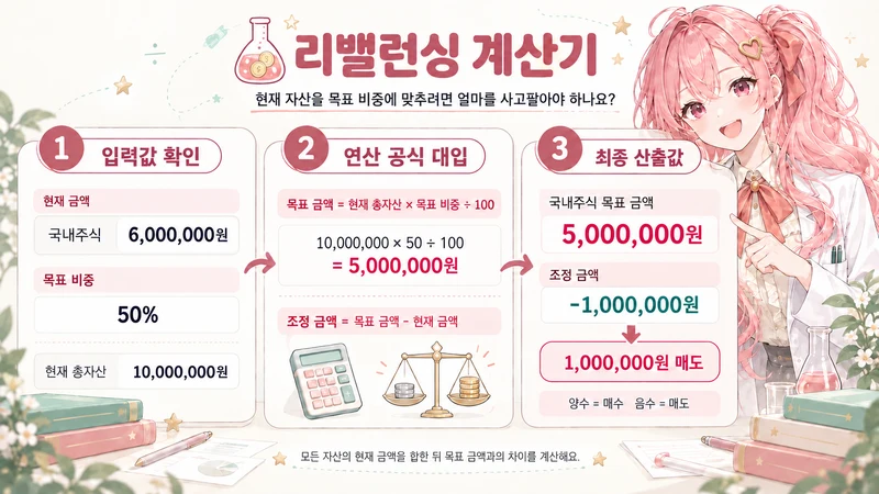리밸런싱 계산기 계산 방법 및 공식