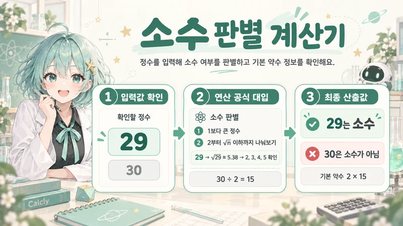 소수 판별 계산기 계산 방법 및 공식
