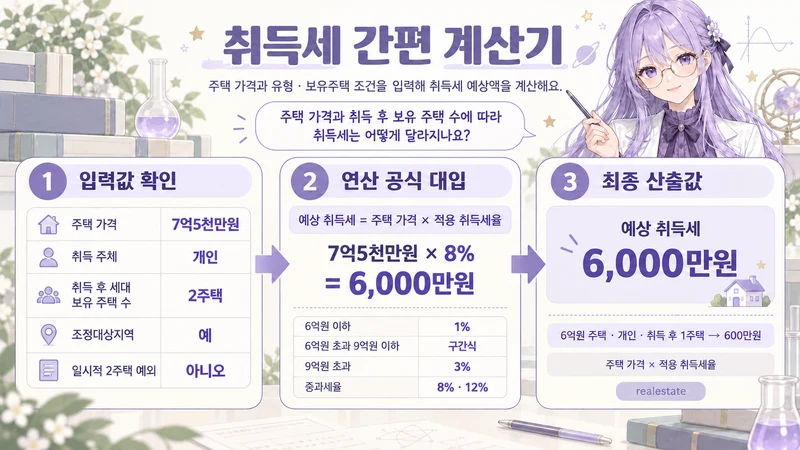 취득세 간편 계산기 계산 방법 및 공식